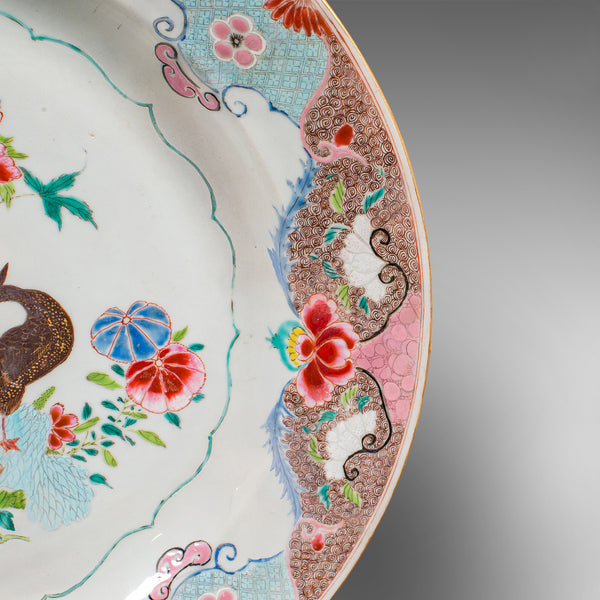 Large Antique Decorative Charger, Japanese, Ceramic, Serving Plate, Circa 1920