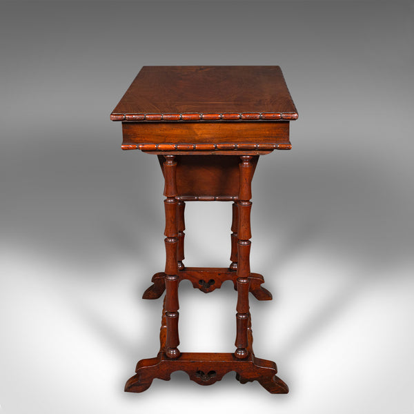 Small Antique Sewing Table, English, Flame, Ladies, Work, Regency, Circa 1830