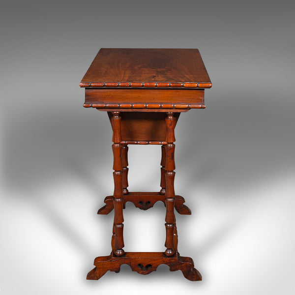 Small Antique Sewing Table, English, Flame, Ladies, Work, Regency, Circa 1830