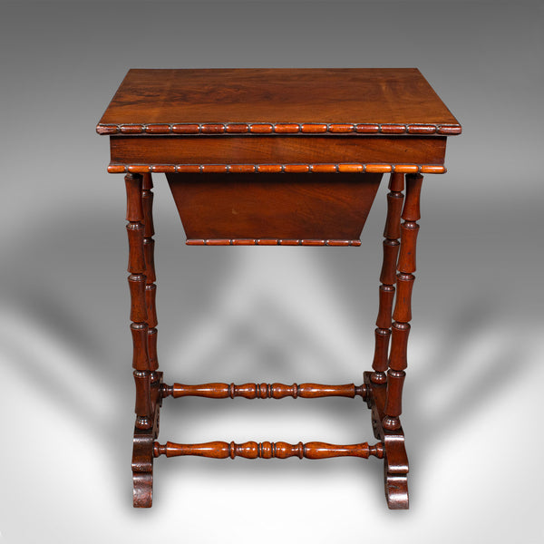 Small Antique Sewing Table, English, Flame, Ladies, Work, Regency, Circa 1830