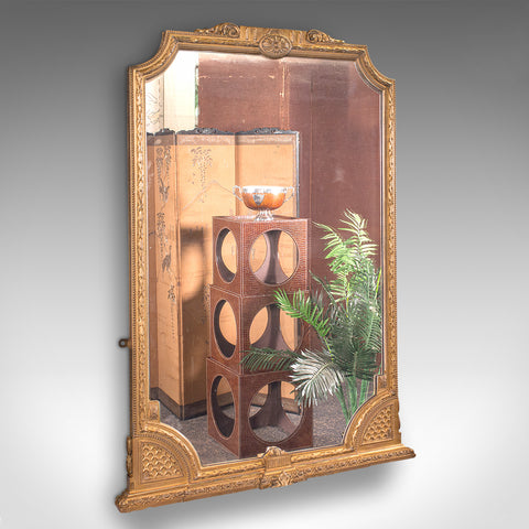 Grand Antique Overmantle Mirror, English, Giltwood, Italianate Taste, Victorian