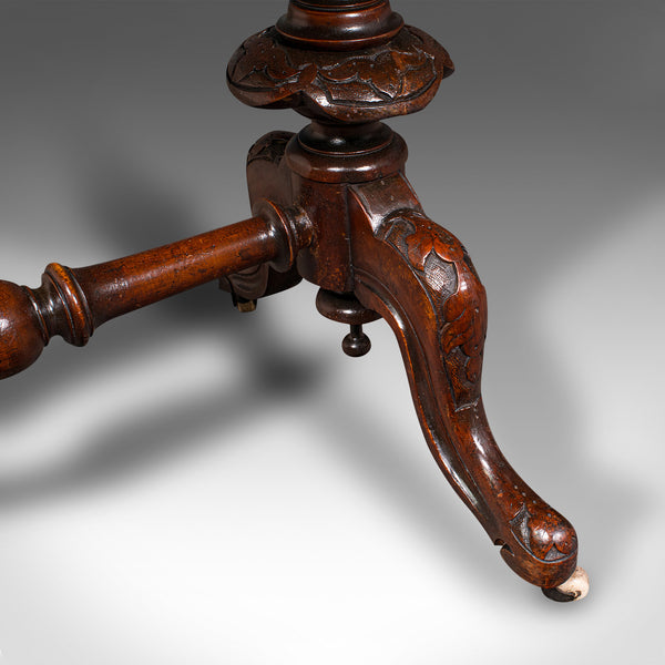 Antique Ladies Work Table, English, Burr Walnut, Sewing Table, Victorian, C.1850