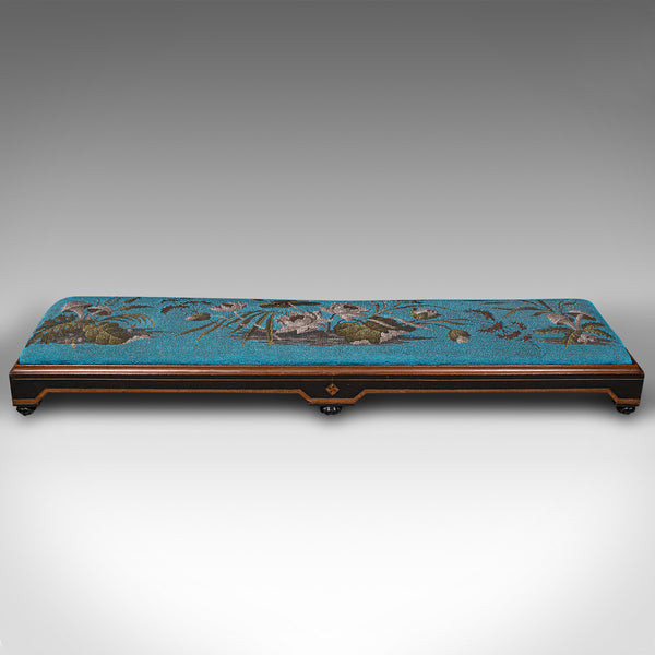 Antique Carriage Foot Rest, English, Beadwork Stool, Aesthetic Period, Victorian
