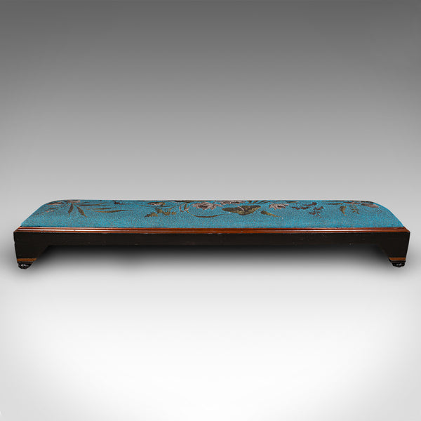 Antique Carriage Foot Rest, English, Beadwork Stool, Aesthetic Period, Victorian