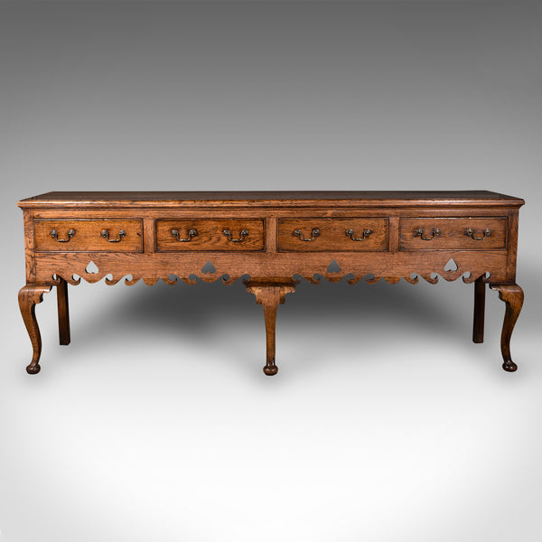 7' 5" Vintage Country House Dresser Base, English, Sideboard, Georgian Revival