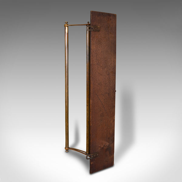 Antique Country House Wall Rack, English, Brass, Reception Hall Valet, Victorian