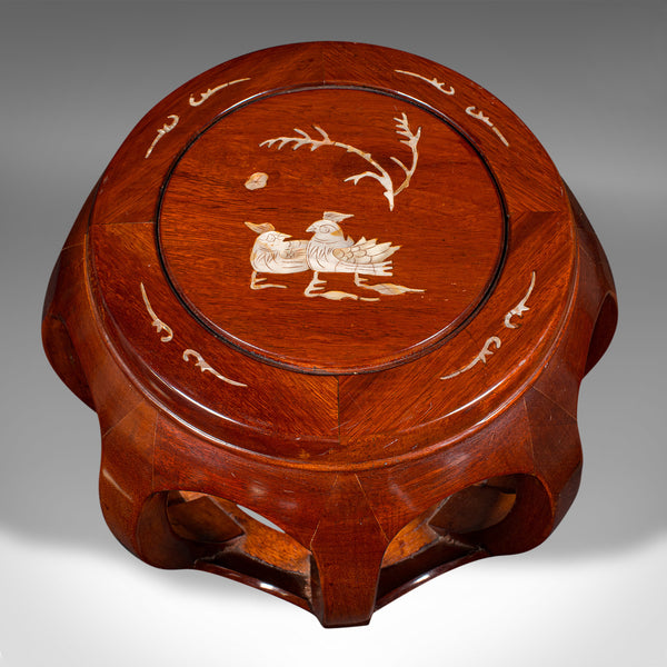 Pair Of Vintage Barrel Stools, Chinese, Inlaid, Decorative Display Stand, C.1970