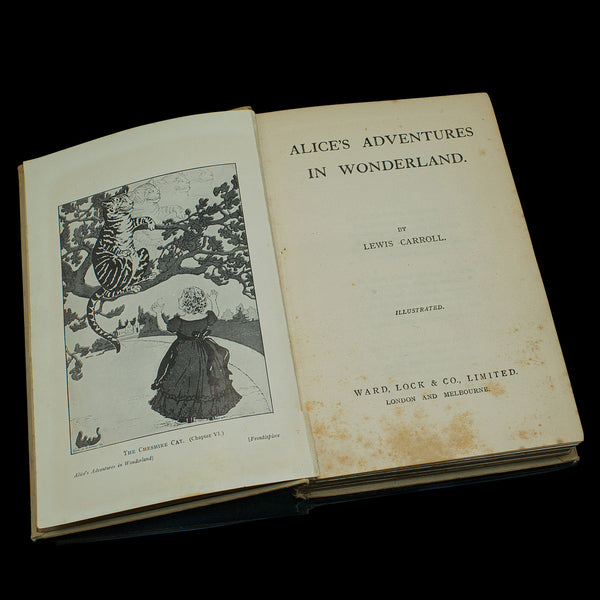 Antique Lewis Carroll Alice in Wonderland Book, English, Illustrated, Victorian