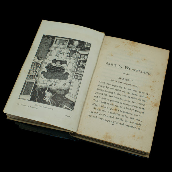 Antique Lewis Carroll Alice in Wonderland Book, English, Illustrated, Victorian
