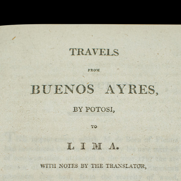 Antique Travels from Buenos Aires, English Language, Guide Book, Georgian, 1807