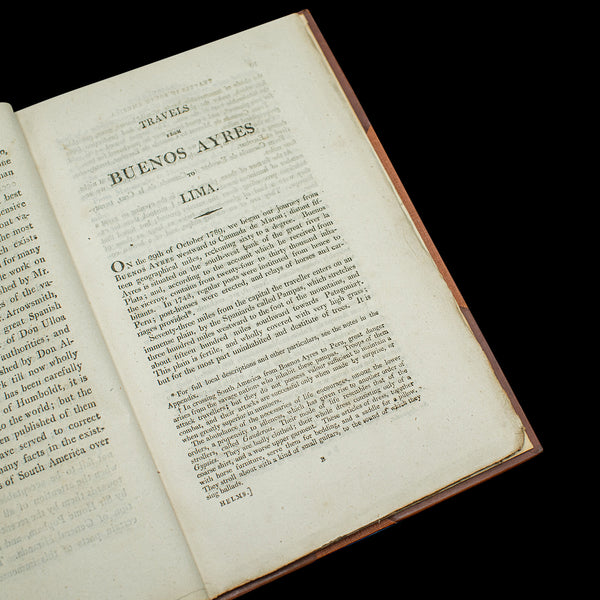 Antique Travels from Buenos Aires, English Language, Guide Book, Georgian, 1807