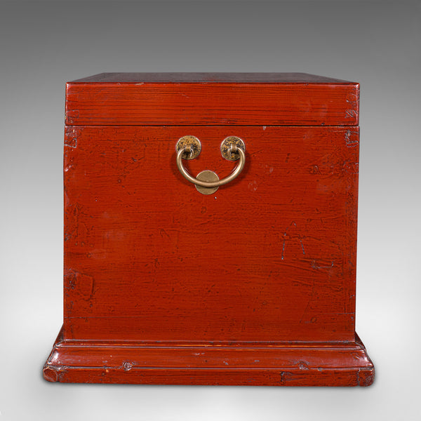 Antique Travelling Jewellery Box, Chinese, Lacquered, Campaign Case, Victorian