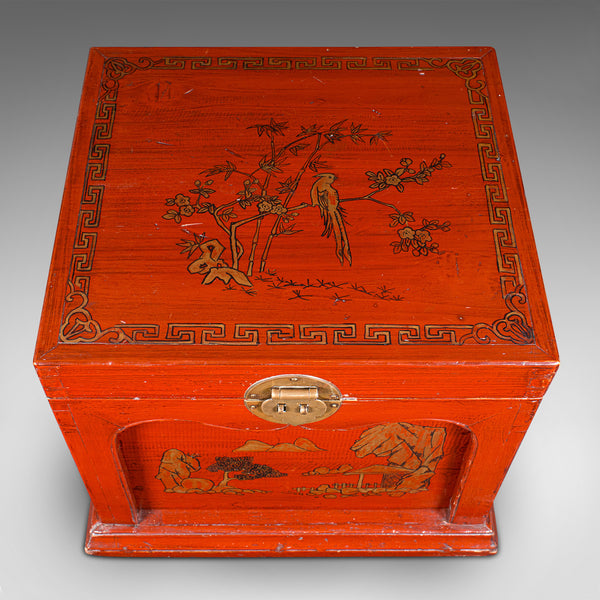 Antique Travelling Jewellery Box, Chinese, Lacquered, Campaign Case, Victorian