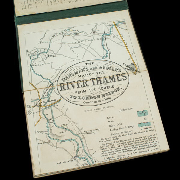 Antique Oarsman's Map of the River Thames, English, Cartography, Published 1912