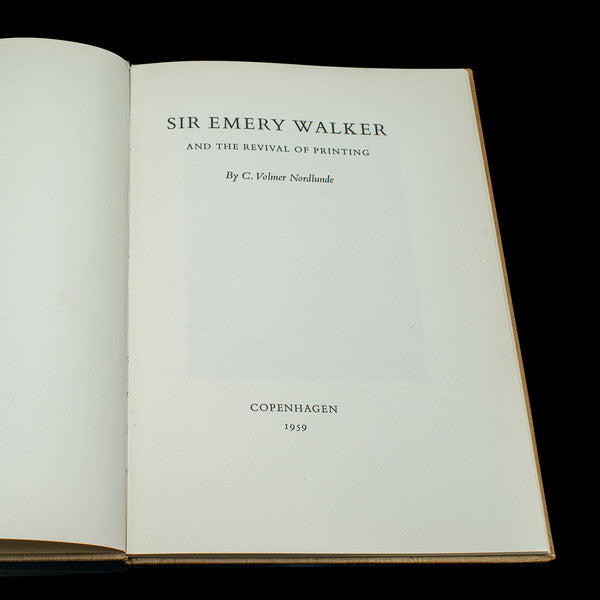 Vintage Biography, Sir Emery Walker, Danish, Limited Edition, English Language