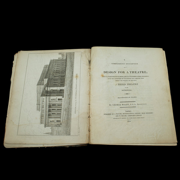 Antique Architect's Folio, Design For a Theatre, English, George Wyatt, Georgian