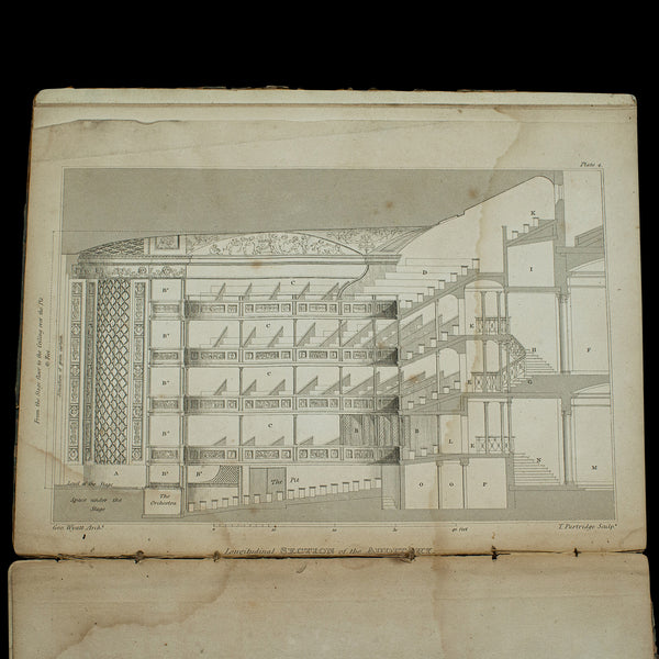 Antique Architect's Folio, Design For a Theatre, English, George Wyatt, Georgian