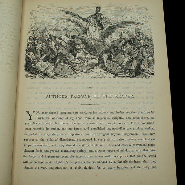 Large Antique Don Quixote Book, English, Cassell & Co, Gustave Dore, Victorian