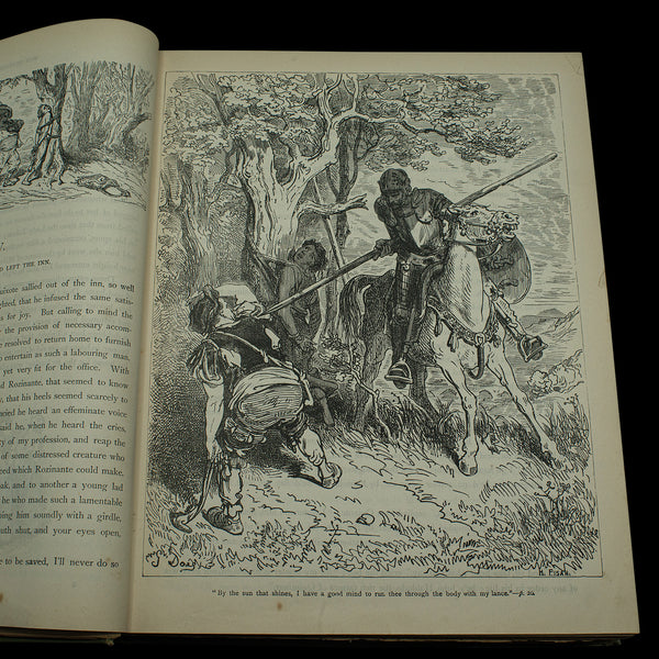 Large Antique Don Quixote Book, English, Cassell & Co, Gustave Dore, Victorian