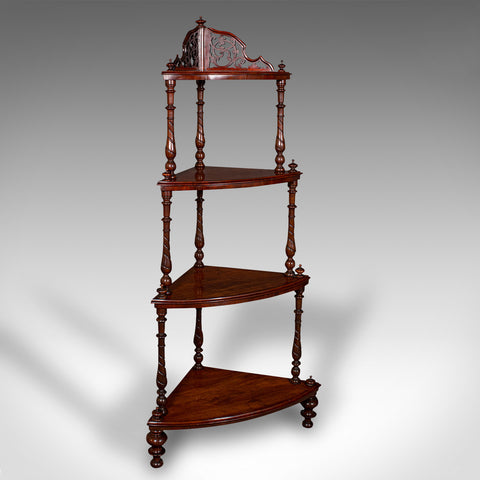 Antique Corner Whatnot, English, Walnut, Country House Display Stand, Victorian