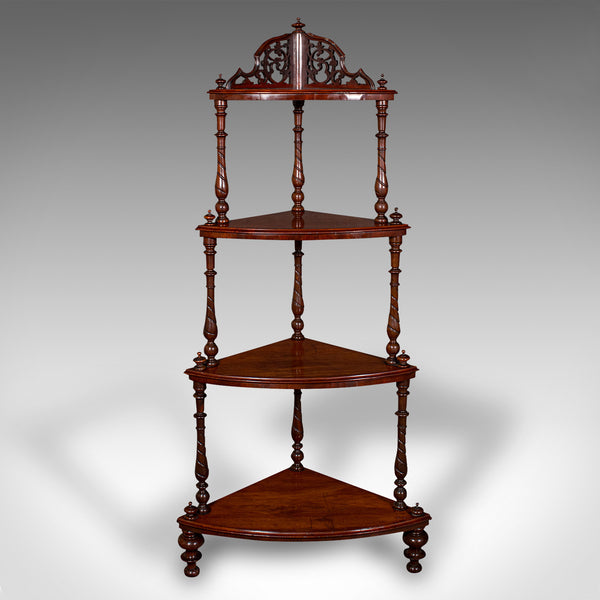 Antique Corner Whatnot, English, Walnut, Country House Display Stand, Victorian