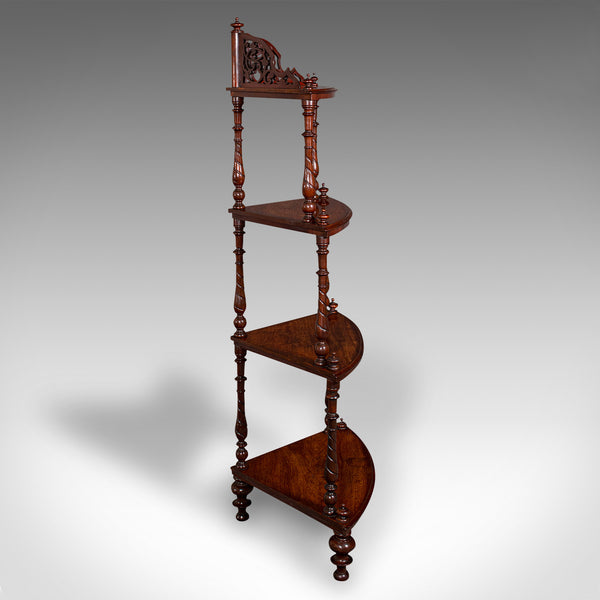 Antique Corner Whatnot, English, Walnut, Country House Display Stand, Victorian