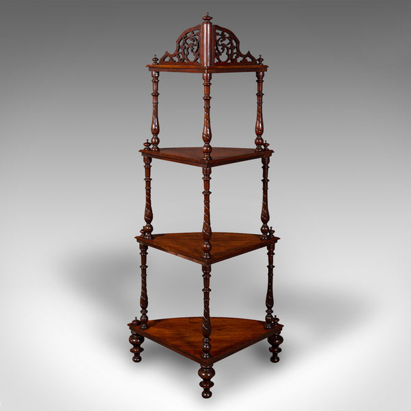 Antique Corner Whatnot, English, Walnut, Country House Display Stand, Victorian