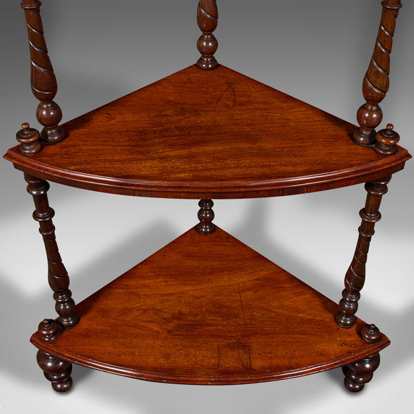 Antique Corner Whatnot, English, Walnut, Country House Display Stand, Victorian