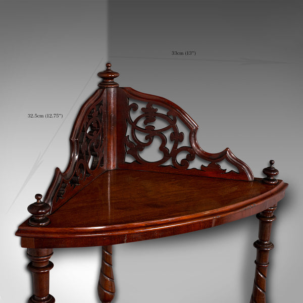 Antique Corner Whatnot, English, Walnut, Country House Display Stand, Victorian
