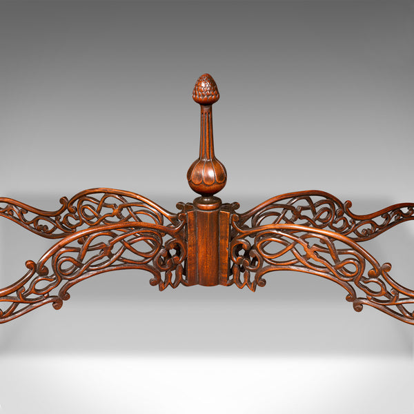 Vintage Galleried Silver Table, English, Ornate, Chippendale Revival, Late 20th