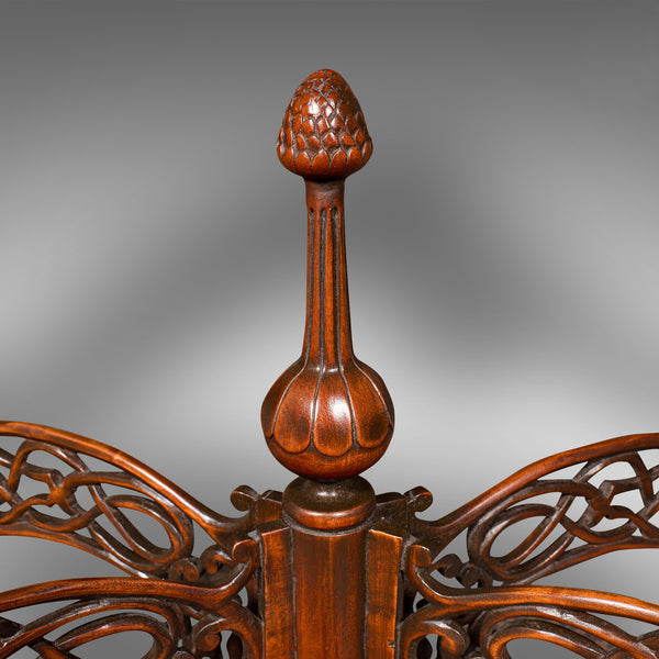 Vintage Galleried Silver Table, English, Ornate, Chippendale Revival, Late 20th