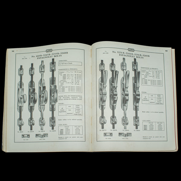 Vintage Lips Locks Trade Catalogue, English, Folio, Nicholls and Clarke, C.1935