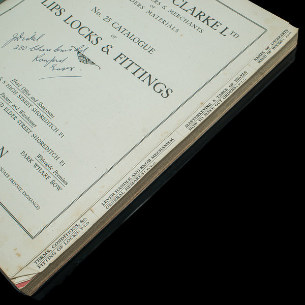 Vintage Lips Locks Trade Catalogue, English, Folio, Nicholls and Clarke, C.1935