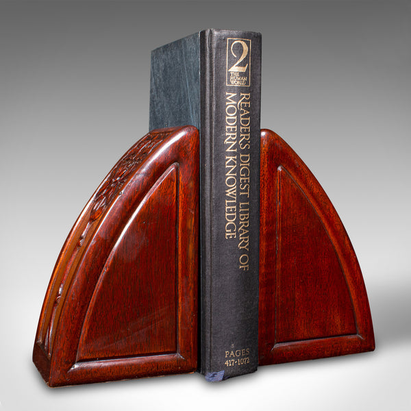 Pair Of Antique Weighted Bookends, English, Book Rest, Art Nouveau, Edwardian
