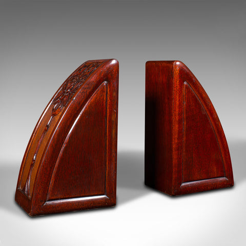 Pair Of Antique Weighted Bookends, English, Book Rest, Art Nouveau, Edwardian