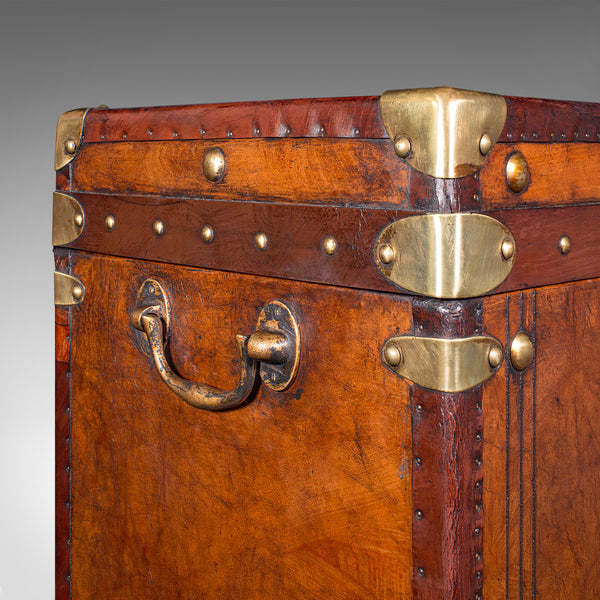 Pair Antique Officer's Campaign Luggage Cases, English, Nightstands, Edwardian