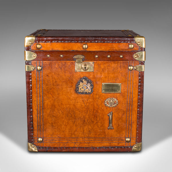 Pair Antique Officer's Campaign Luggage Cases, English, Nightstands, Edwardian