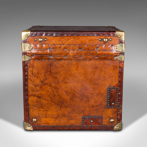 Pair Antique Officer's Campaign Luggage Cases, English, Nightstands, Edwardian