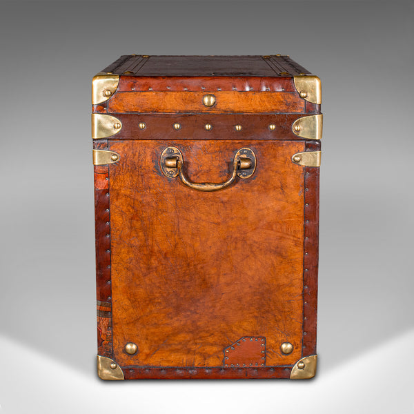 Pair Antique Officer's Campaign Luggage Cases, English, Nightstands, Edwardian