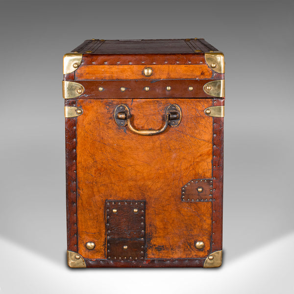 Pair Antique Officer's Campaign Luggage Cases, English, Nightstands, Edwardian