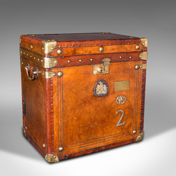 Pair Antique Officer's Campaign Luggage Cases, English, Nightstands, Edwardian