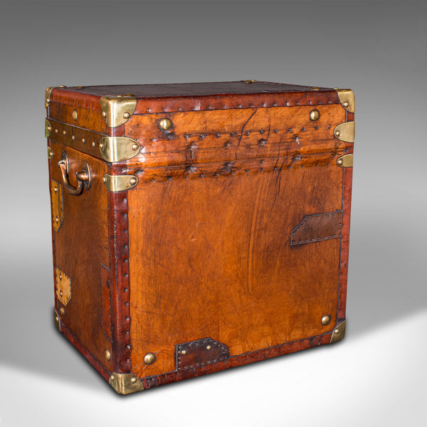 Pair Antique Officer's Campaign Luggage Cases, English, Nightstands, Edwardian