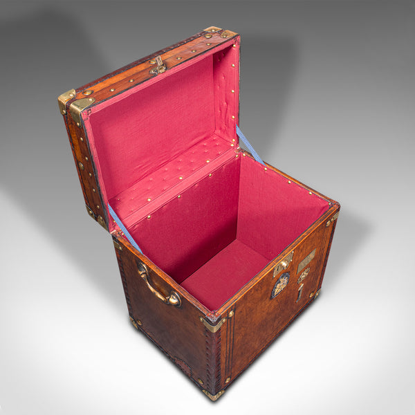 Pair Antique Officer's Campaign Luggage Cases, English, Nightstands, Edwardian