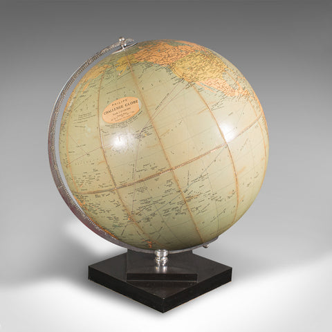 Vintage Table Globe, English, World Map, 13.5 Inch Diameter, Cartography, C.1960