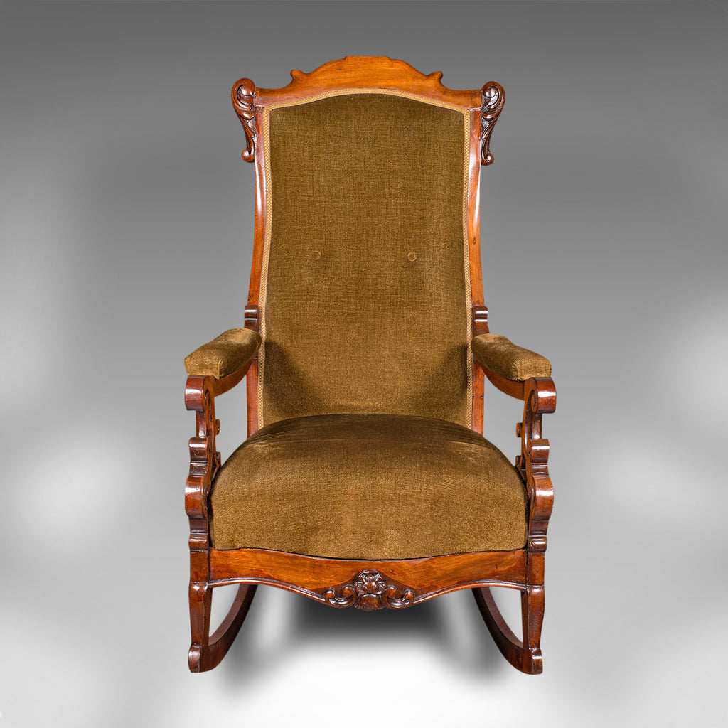 Antique Rocking Chair, English, Walnut, Armchair, Rocker, Victorian ...