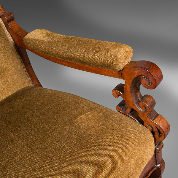 Antique Rocking Chair, English, Walnut, Armchair, Rocker, Victorian, Circa 1880