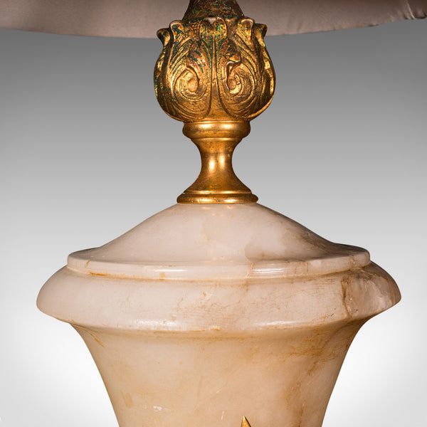 Antique Putto Table Lamp, Italian, Alabaster, Gilt Metal, Grand Tour, Victorian