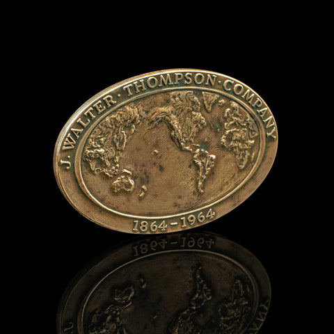 Vintage Centennial Medallion, American, Bronze, J Walter Thompson, Anniversary