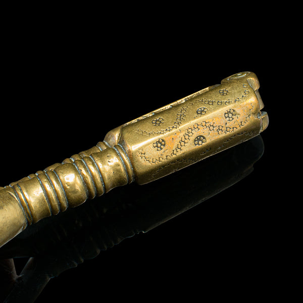 Small Pair Of Antique Pistachio Nutcrackers, English, Brass, Georgian, C.1800