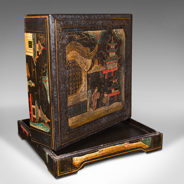 Antique Ceremonial Presentation Box, Japanese, Lacquered, Decor, Victorian, 1860